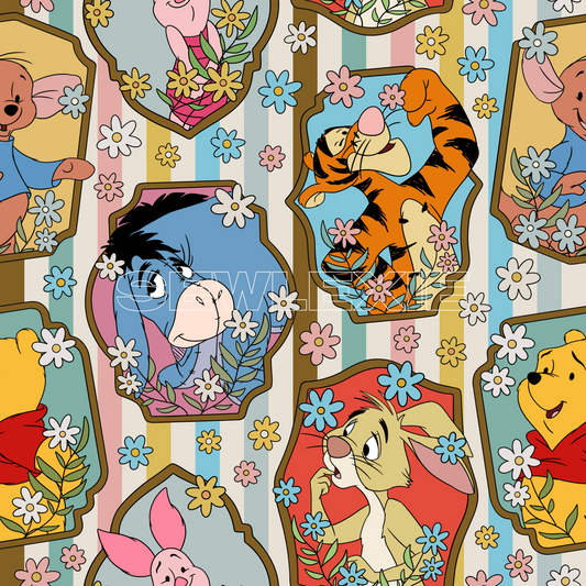 Pooh & Friends Floral Frames